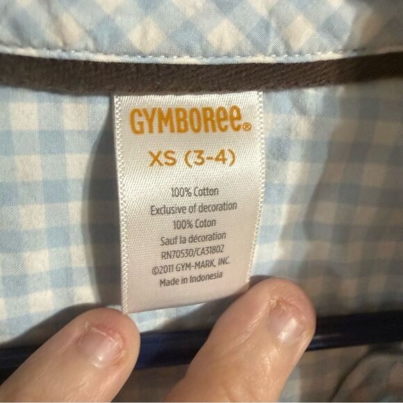 Gymboree Light Blue Checkered Button Down Shirt - Picture 3 of 4